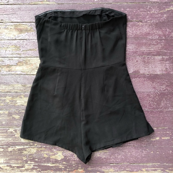 TCEC Strapless Short Romper Size L Black Front Ruffle - Picture 8 of 14